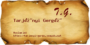 Tarjányi Gergő névjegykártya